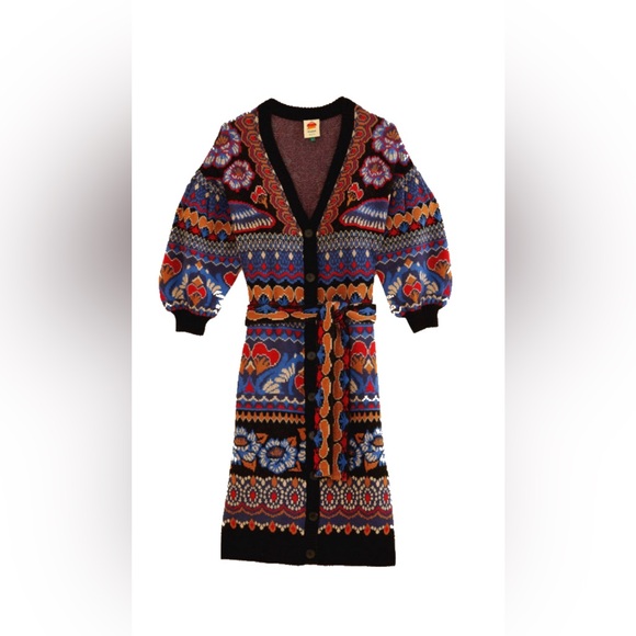 FARM Rio Ainika Sparkle Black Maxi Cardigan - Picture 2 of 8